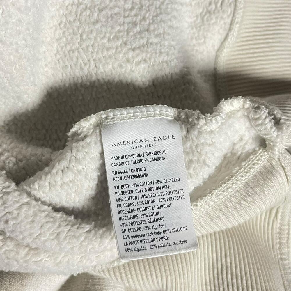 AE Big Hug Henley Sweatshirt Striped Neutral Oversized Small Cozy - Picture 11 of 13